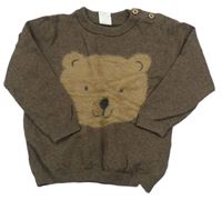 Hnědý svetr s medvídkem H&M