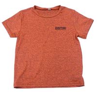 Oranžové melírované sportovní tričko s nápisem 