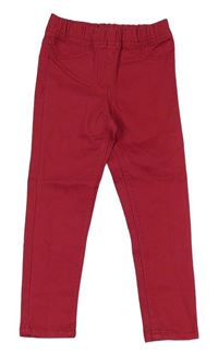 Malinové elastické skinny kalhoty Lupilu