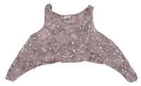 Růžový asymetrický crop top s listy a flitry zn. next