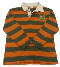 Khaki-cihlové pruhované polo triko s nášivkou Cherokee