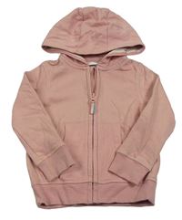 Růžová propínací mikina s kapucí M&S