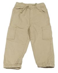 Béžové plátěné kalhoty s kapsami Primark