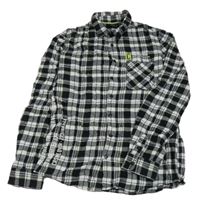 Černo-bílo-limetková kostkovaná košile s nápisem Chapter Young