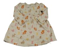 Nové - Béžové teplákové šaty s lesními zvířaty M&S