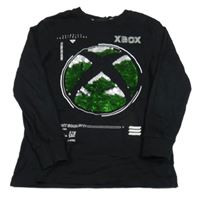 Černé triko s logem X-Box z překlápěcích flitrů Next