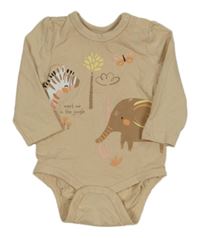 Béžové body se slonem a zebrou