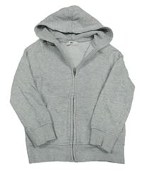 Šedá melírovaná propínací mikina s kapucí C&A