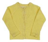 Žlutý pruhovaný propínací svetr F&F