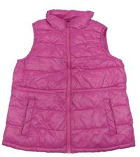 Fuchsiová šusťáková zateplená vesta Benetton