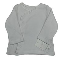 Nové - Bílé žebrované propínací triko Matalan