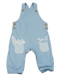 Světlemodré laclové tepláky s mývalem a liškou Mothercare