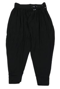 Černé lehké kalhoty s mašlí z flitrů George