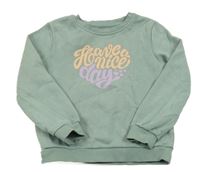 Zelenošedá mikina s nápisem Kiabi