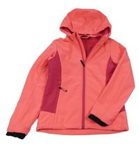 Neonově růžovo-malinová softshellová funkční bunda s kapucí CMP