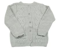 Nové - Šedý třpytivý propínací svetr Dunnes