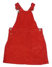 Červené manšestrové laclové šaty se srdcem Bluezoo