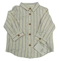 Nové - Béžovo-modrá pruhovaná košile George