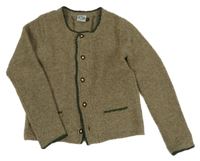 Hnědý vlněný propínací svetr