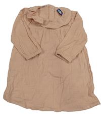 Starorůžové mušelínové šaty s volánem Lupilu