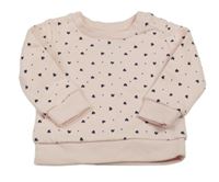 Světlerůžová puntíkatá mikina se srdíčky Primark