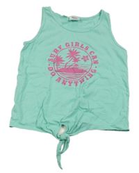 Tyrkysový crop top s palmami BPC