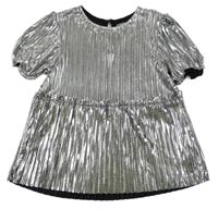 Stříbrné plisované slavnostní tričko Next