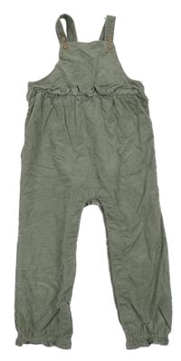Khaki manšestrové laclové kalhoty s volánem M&S