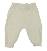Smetanové vzorované pletené tepláky H&M