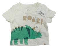Nové - Smetanové tričko s dinosaurem GAP