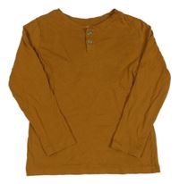 Hnědé triko s knoflíky H&M