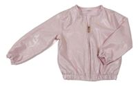 Světlerůžový třpytivý podzimní bomber Kids