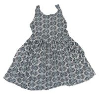 Bílo-šedo-černo-světlerůžové vzorované šaty PRIMARK