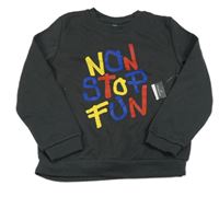 Tmavošedá mikina s nápisy zn. PRIMARK