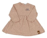 Světlerůžové vzorované bavlněné šaty s nápisem Topomini