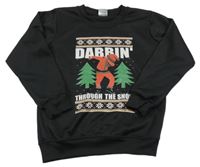 Černá mikina se Santou 