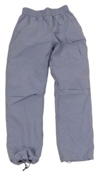 Fialové šusťákové zateplené kalhoty 