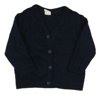 Tmavomodrý lehký propínací svetr H&M
