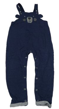 Tmavomodré laclové tepláky s medvědem Pocopiano