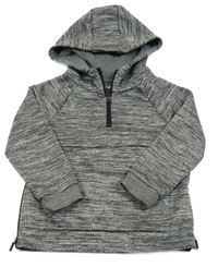 Šedo-černá melírovaná sportovní mikina s kapucí Primark