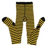 Žluto-černé pruhované punčocháče 