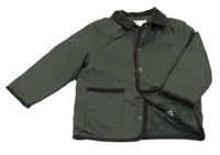 Tmavozelená šusťáková lehce zateplená bunda s límečkem F&F