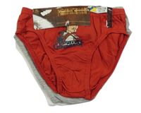 Nové - 3x slipy - červené + šedé + bílé 