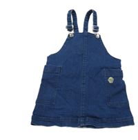 Tmavomodré laclové riflové šaty s kapsami 