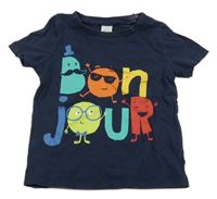 Tmavomodré tričko s nápisem C&A