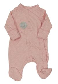 Světlerůžový melírovaný overal s králíkem Mothercare