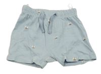 Světlemodré bavlněné kraťasy s loďkami H&M