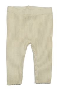 Smetanové žebrované úpletové legíny F&F