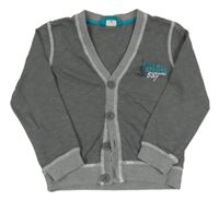 Tmavošedá lehká propínací mikina s nápisem S. Oliver