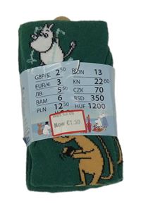 Nové - Zelené punčocháče s Mumínky